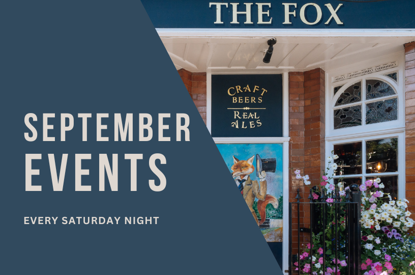 Vibrant live music and events at The Fox Inn, Hanwell in September