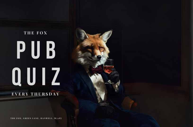 Thursday Night Pub Quiz At The Fox Inn Hanwell, Graphic.
